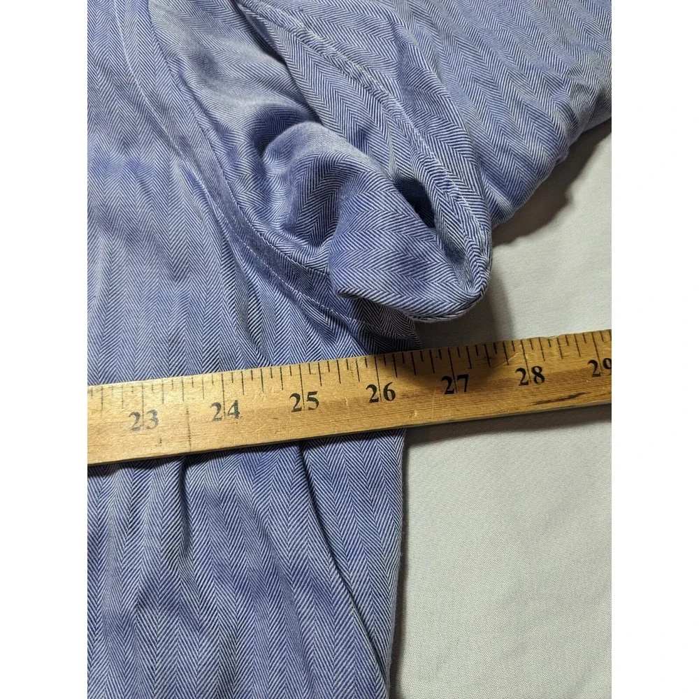 VTG POLO RALPH LAUREN YARMOUTH Herringbone Men‎ 17-35 Cotton Button Dress Shirt